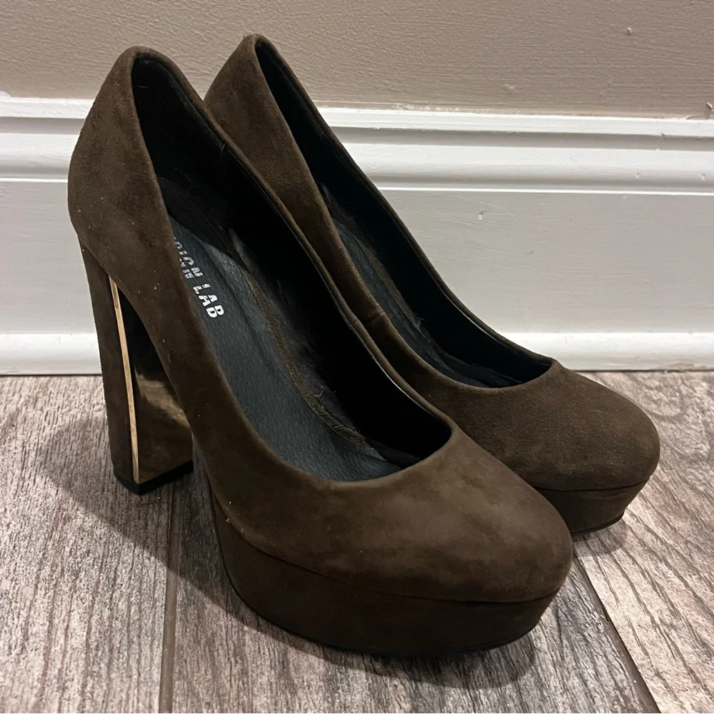 DESIGN LAB Brown 90s Retro Platform Heel Size 6.5